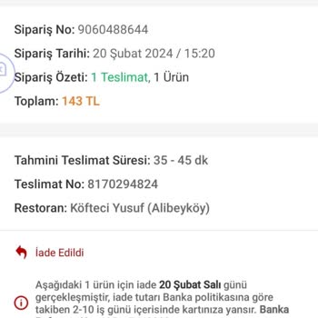 Trendyol Yemek Alibeyköy Köfteci Yusuf Bozuk Kahvaltılık