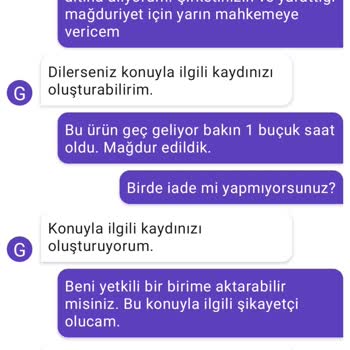 Getir Teslim Edilmeyen Geciken Gelmeyen Yemek. Teslim Edildi Gösterildi.