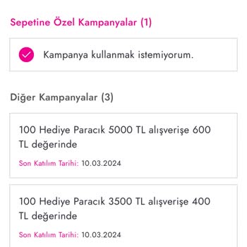 Boyner Hopi Paracık Kampanya Seçemiyorum.