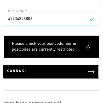 Adidas Web Posta Kodu Hatası