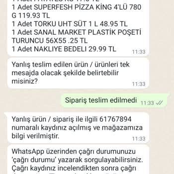 Migros Sanal Market Gecikmesi Ve İade Sorunu
