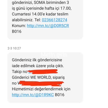 MNG Kargo Soma Şubesi Kargo Teslimi Yapmadan İade Ediyor