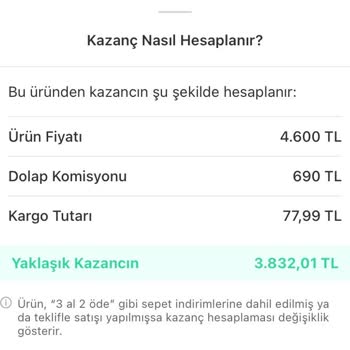 Dolap Yüksek Komisyon Tutarı