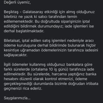 Biletalsat.com Hayal Kırıklığına Uğratan Maç Bileti Deneyimi
