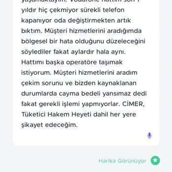 Vodafone Çekmiyor Ve Cayma Bedeli