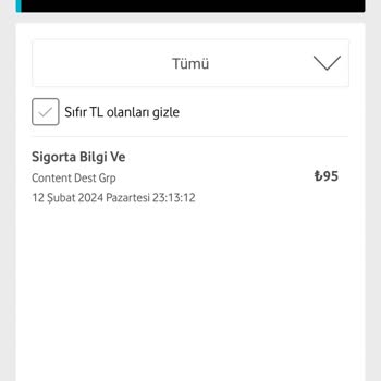 Vodafone Bilgim Dışında Faturama 95 Ekleme Yapıldı