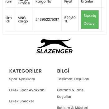 Slazenger Para İadesi Yapılmıyor