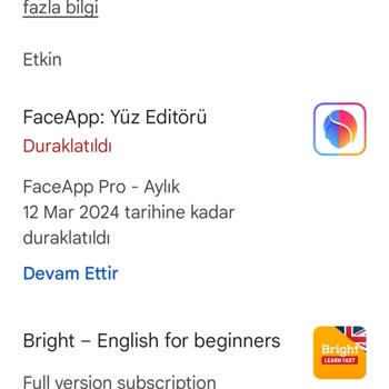 Google Play Bright Ücret İptali