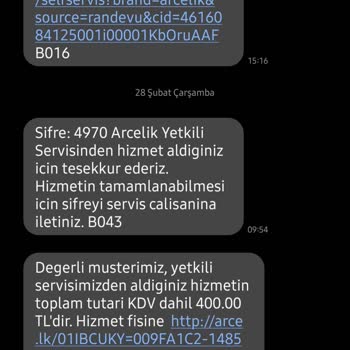 Arçelik Ç. Makinesi Kapak Contasının Garanti Kapsamına Girmemesi