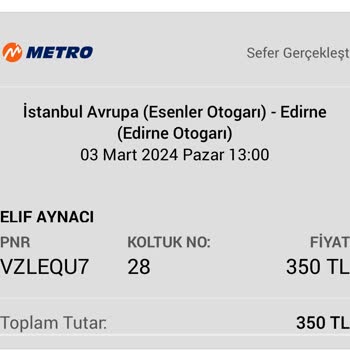 Obilet Metro Turizm Kaba Üslup Ve İade Yapmıyor