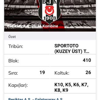 Beşiktaş Jimnastik Kulübü (BJK) Kombine Bilet Hakkım Engelleniyor!