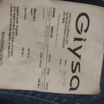 Giysa Mağazaları İade Yapılmıyor Fişim Olduğu Halde