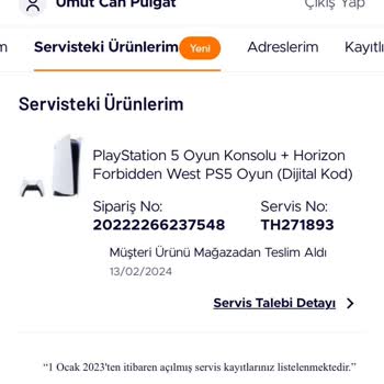 Teknosa PlayStation 5 Kol Arızası 2 Hafta Hiçbir İşlem Yapılmamış.