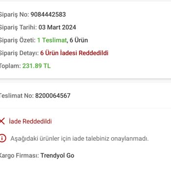 Tarafıma Teslim Edilmeyen Ürünlerin Parasını Ödeten Trendyol Market