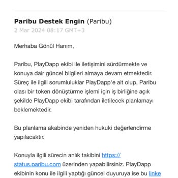 Paribu İşlem Yapma Kısıtlaması