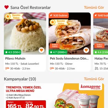 Trendyol Yemek Kafalarına Göre Fiyat Gösterme