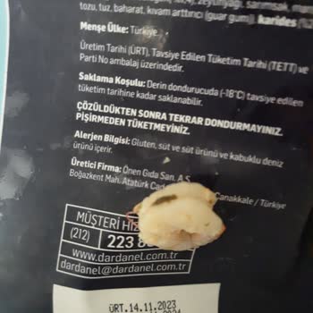 Dardanel Pesto Soslu Makarna Temizlenmemiş Karides