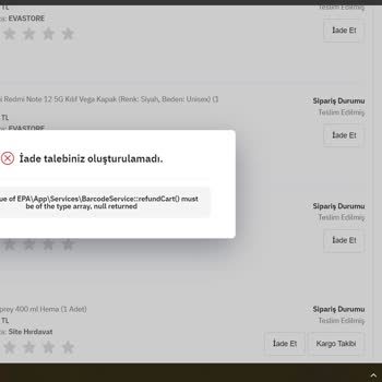 Epttavm İade Edememe Sorunu