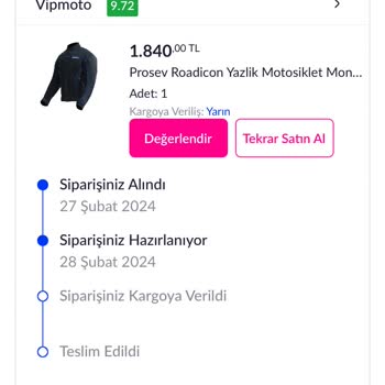 Pazarama Vipmoto Siparişi Kargoya Vermiyor