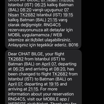 Türk Hava Yolları Haberim Olmadan Biletimi İptal Etmiş