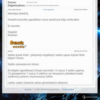 Ogame Haksız Yere Ban