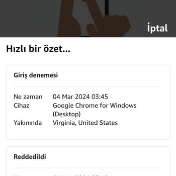 Amazon Hesaba Giriş Denemesi Başka Ülkeden