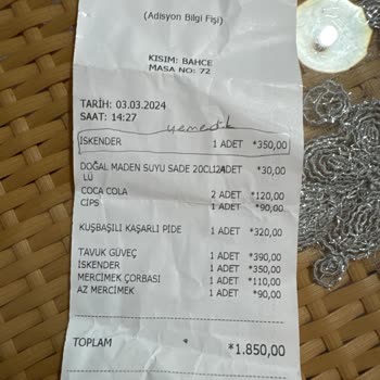 Alabi Restaurant Gazla Hesap Yenmeyen Yemek Parası Alındı