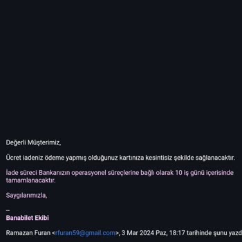 Banabilet.com Asla Gelmeyen Ve Gelmeyecek Olan Bilet