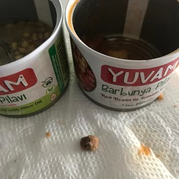 Vatan Gıda Yuvam Marka Konserveden Çıkan Taş Parçası.