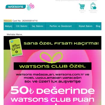 Watsons Yanıltıcı Bilgilendirme Maili