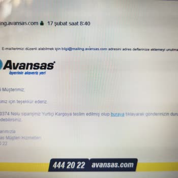 Avansas İş Yerinin Alışveriş Yeri Ve Yurtiçi Kargo
