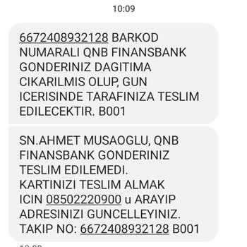 PTT Kargo Kredi Kartımın Teslimatında Yaşanan Sorun