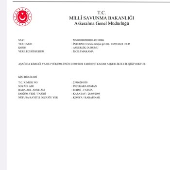 Milli Savunma Bakanlığı Ben Konya'dan Yazıyorum