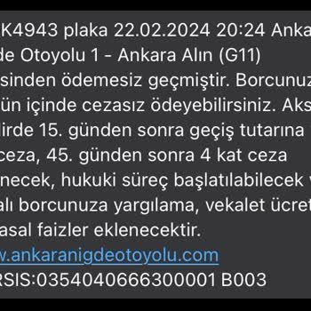 Ankara Niğde Otoyolu (Erg İnşaat) Otoyol Ödeme Çilesi: Erişim Ve İletişim Sorunu