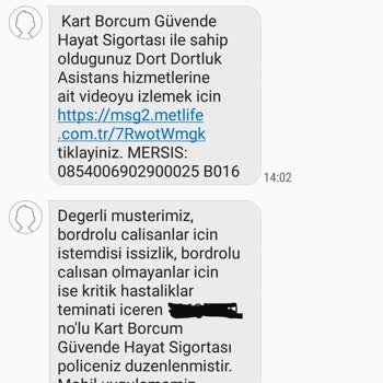 Denizbank Metlife Kart Borcum Güvende Hayat Sigortası İptali