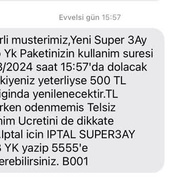 Türk Telekom Paketimin 3 Gündür Yenilenmemesi