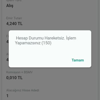 Kuveyt Türk Hesap Durumu Hareketsiz Hatası