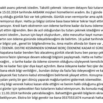 Akbank'tan Avans Çekmek Pişmanlıktır!