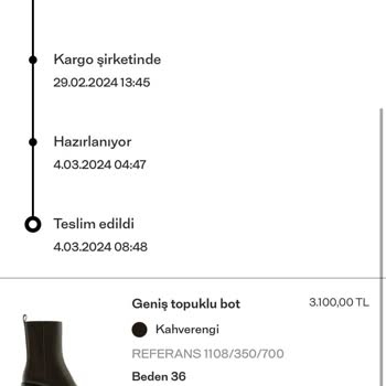 Massimo Dutti Siparişim Teslim Edildi Görünüyor