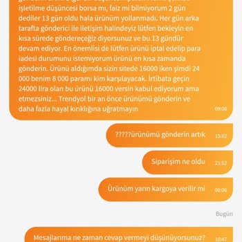 Trendyol Parasını Aldığı Ürünü Yollamaması Sözünde Durmaması