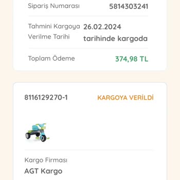 AGT Kurye (aynigunteslim.com) Teslim Edilemeyen Kargo