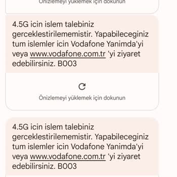 Vodafone 4.5G Özelliği Kullandırmıyor