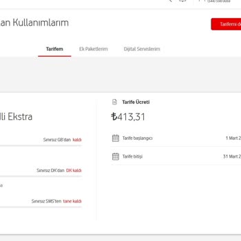 Vodafone Anlaşılan Fiyatın Üzerinde Fatura Şoku!