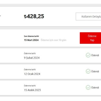 Vodafone Anlaşılan Fiyatın Üzerinde Fatura Şoku!