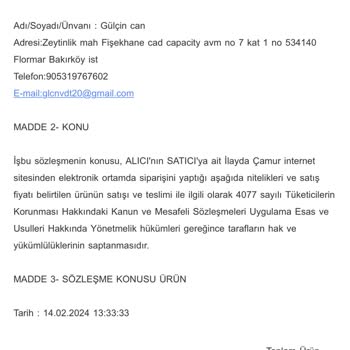 İlayda Çamur (Bi' Butik) Kargo Çıkışın Yapılmaması 20 Gün Geçmesi Yardımcı Olmamaları