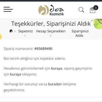 Doa Kozmetik Kargoya Verme Süresi