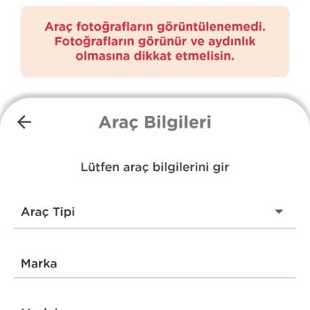 Martı Tag Sürücü Araç Fotoğraflarını Kabul Etmiyor, Çözüm Sunulamıyor.