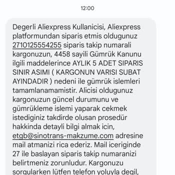 Sinotrans Makzume Lojistik Alınan Dört Adet Ürün Beş Adeti Geçti Diye Ürün Gümrük Te Kalıyor