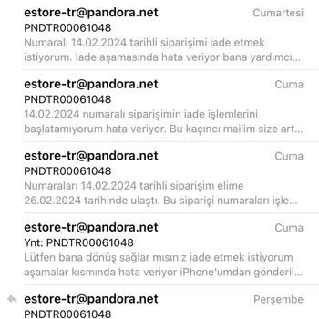Pandora Mücevher Pandora İade Etiketi Vermiyor
