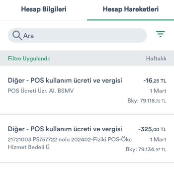 TEB Bankası Pos Aidatı